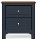 Landocken - Brown / Blue - Two Drawer Night Stand