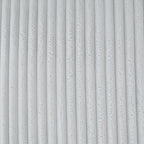 Light gray ribbed cushion fabric close-up, vertical stripe texture