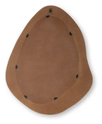 Brown backing oval mirror with small stud details around the edge