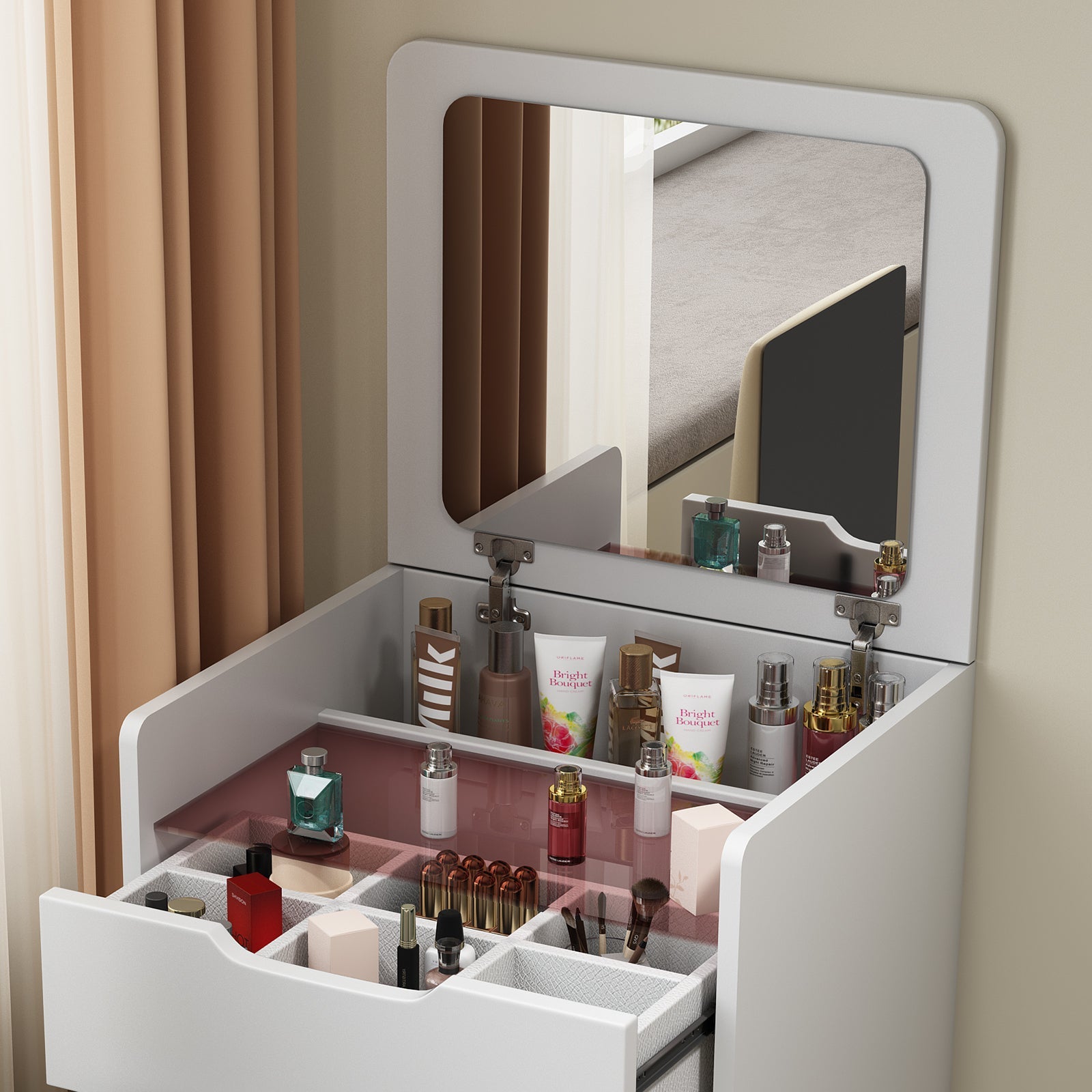 48cm 3-in-1 Vanity Desk | Makeup Vanity Set | Xmas Gift-American Furniture Outlet