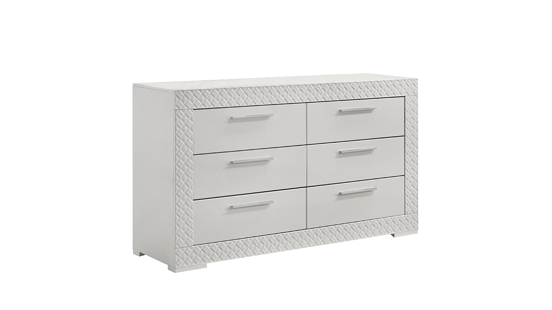 Blanca 6-Drawer White Wood Dresser - Modern Bedroom Storage