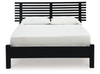 Danziar - Full Slat Panel Bed With Low Footboard - Black
