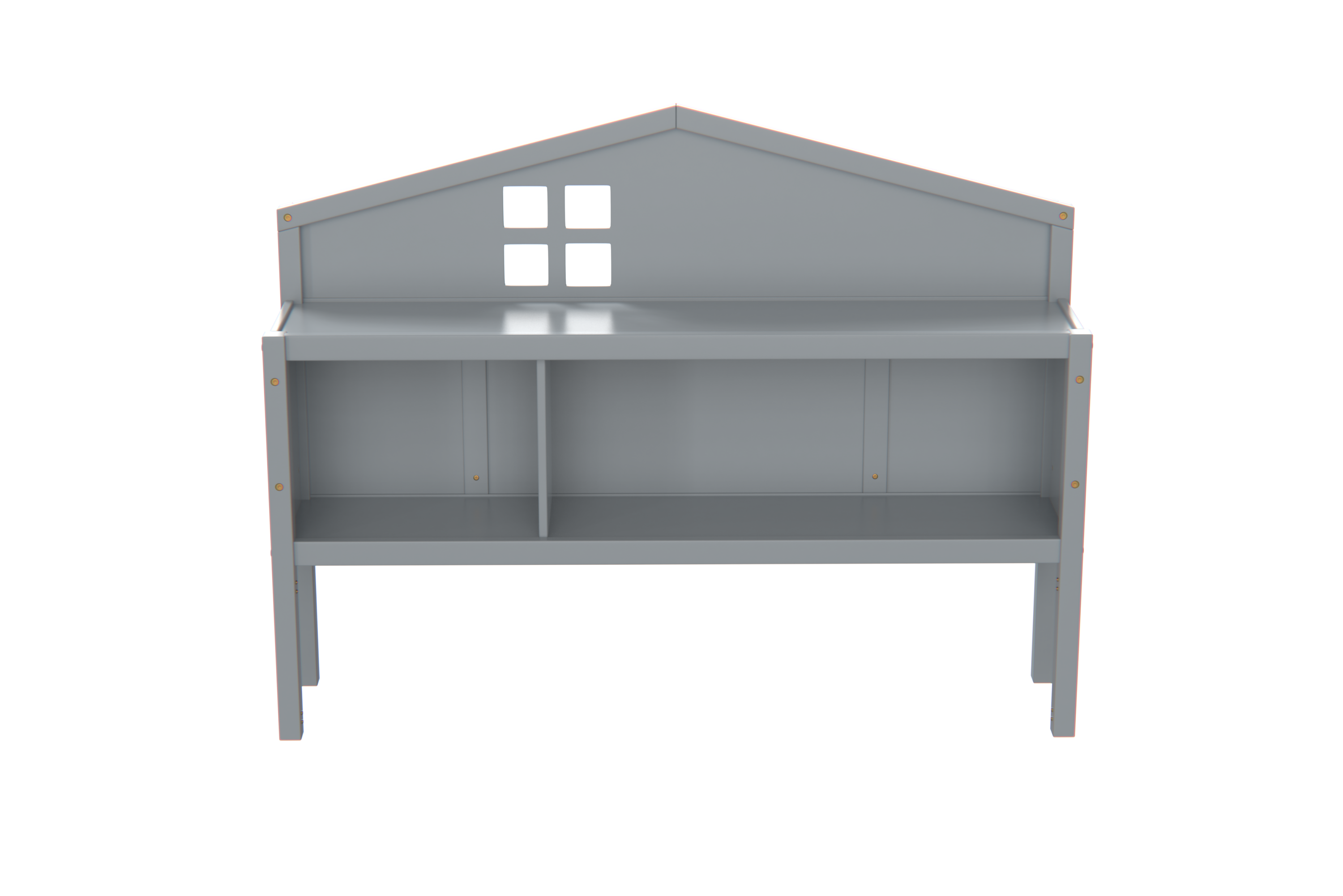 Montessori Full Floor Bed Headboard Storage Cabinet Grey