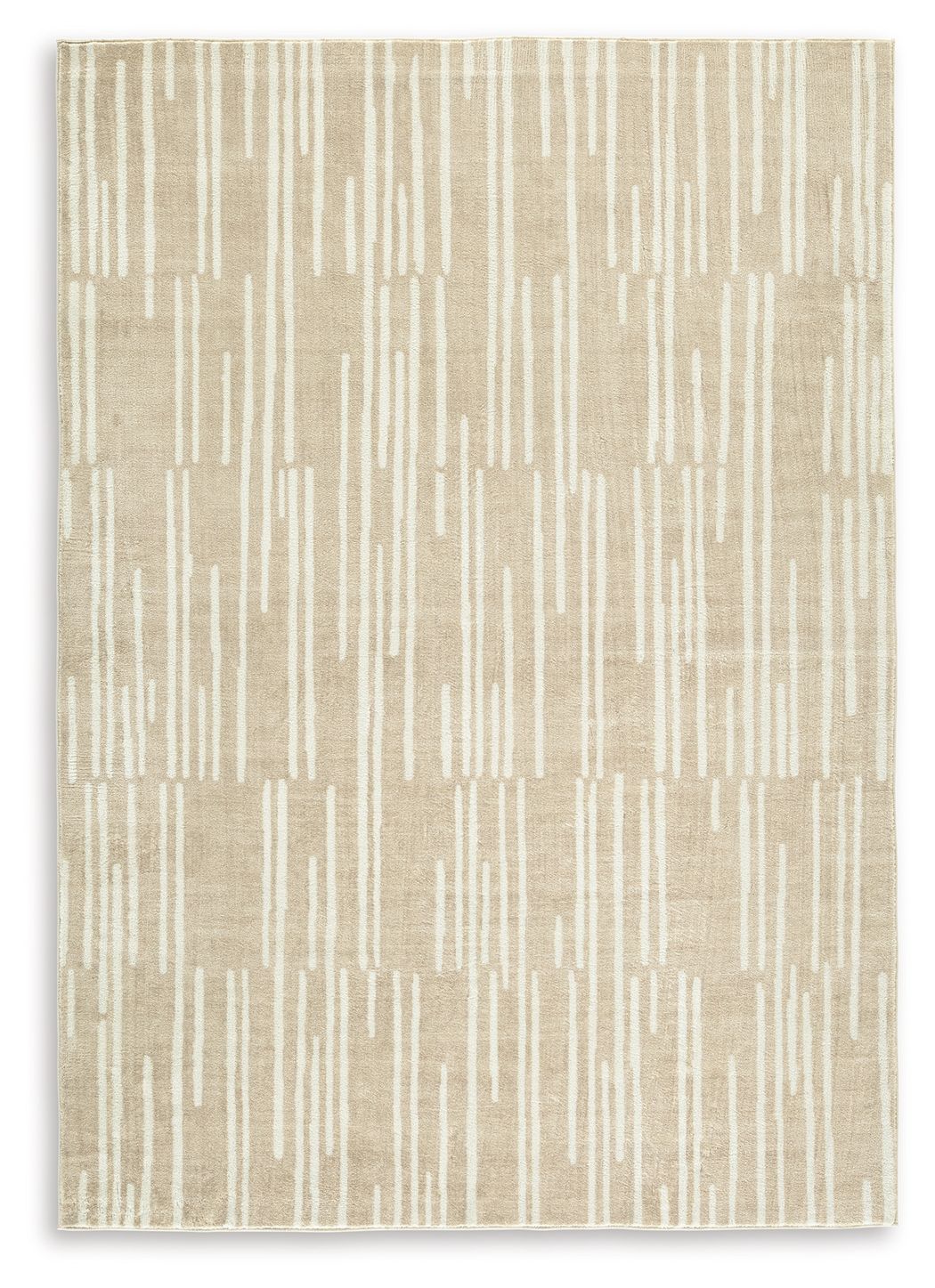 Beige abstract dash pattern area rug with flat, woven texture