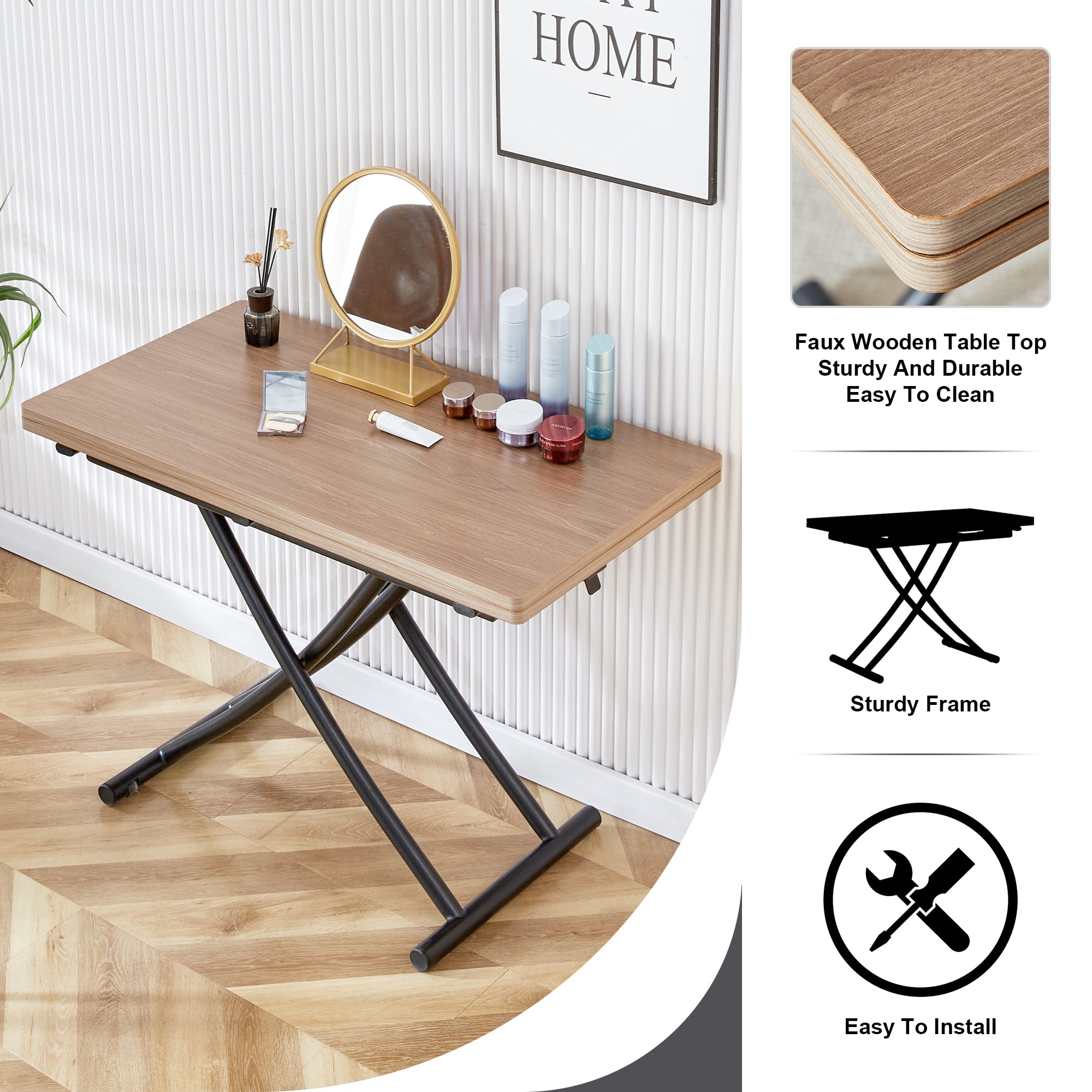 Modern Lift-Top Table & 4 Chairs Set - LT-10055