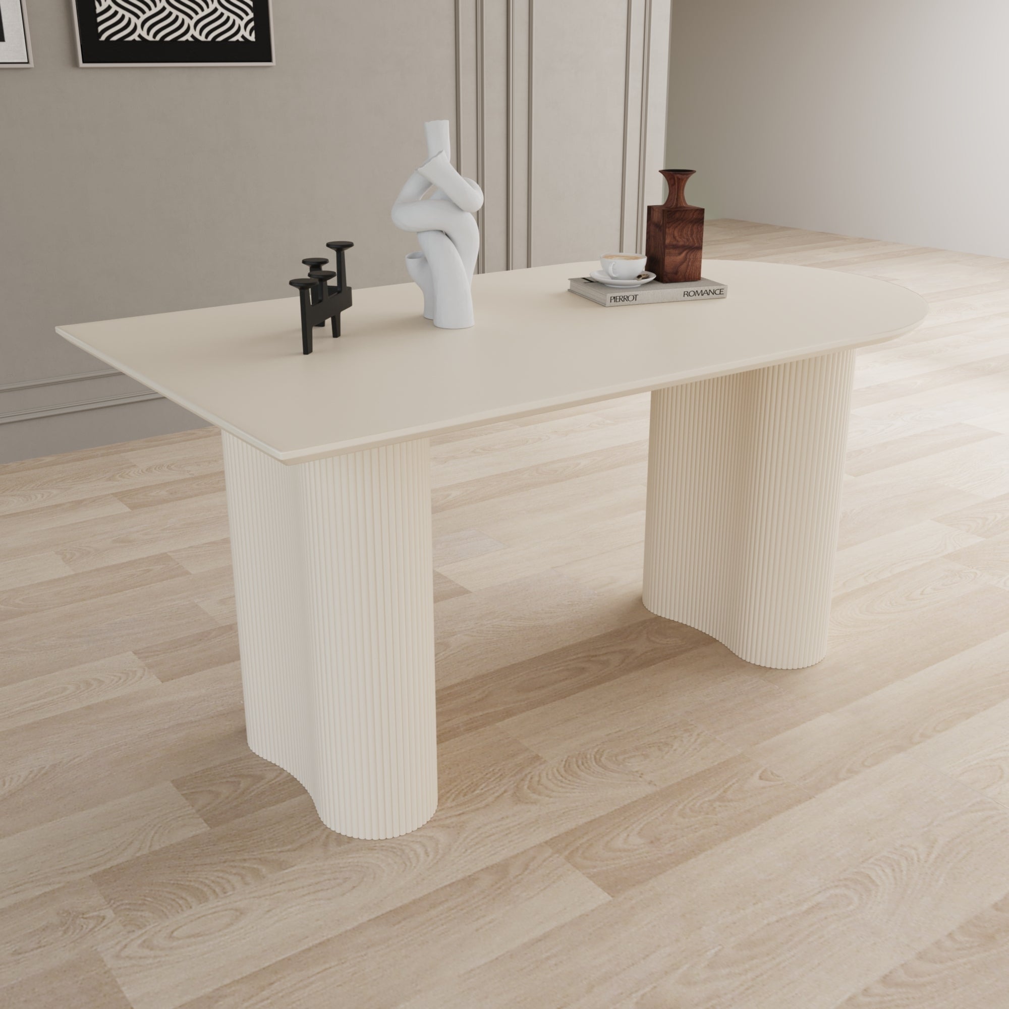 Medieval Modern Cream Dining Set (4 Chairs)
