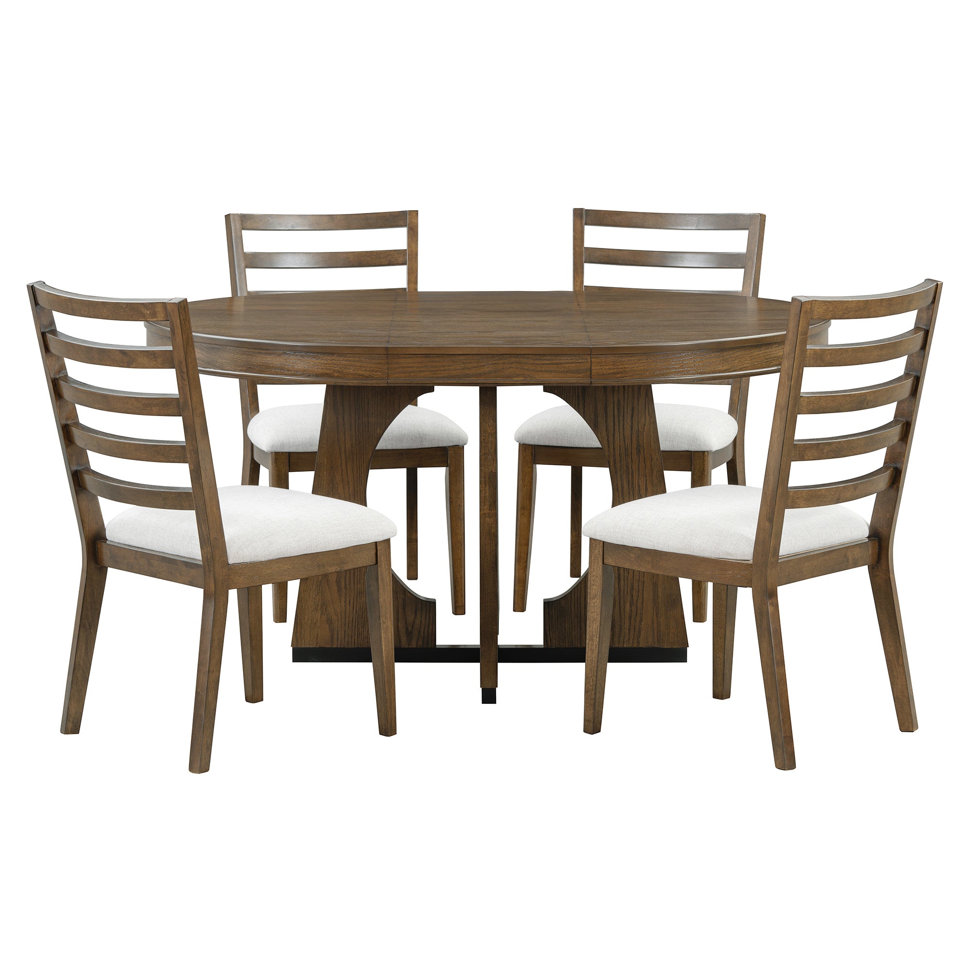 5-Pc Retro Rustic Dining Set (Walnut)
