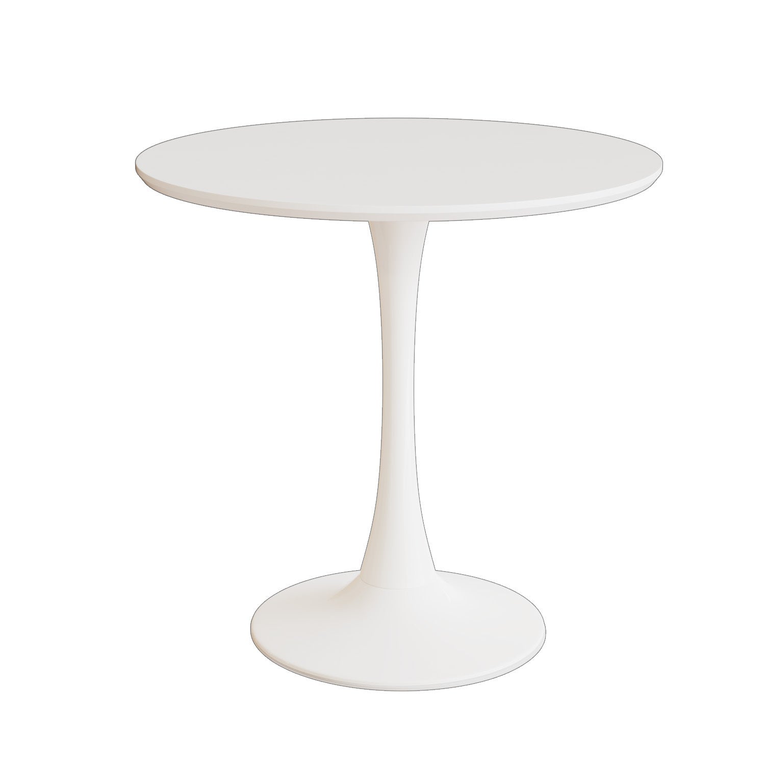 Tulip Dining Table Set, 31.5" White Round Table & 2 Chairs