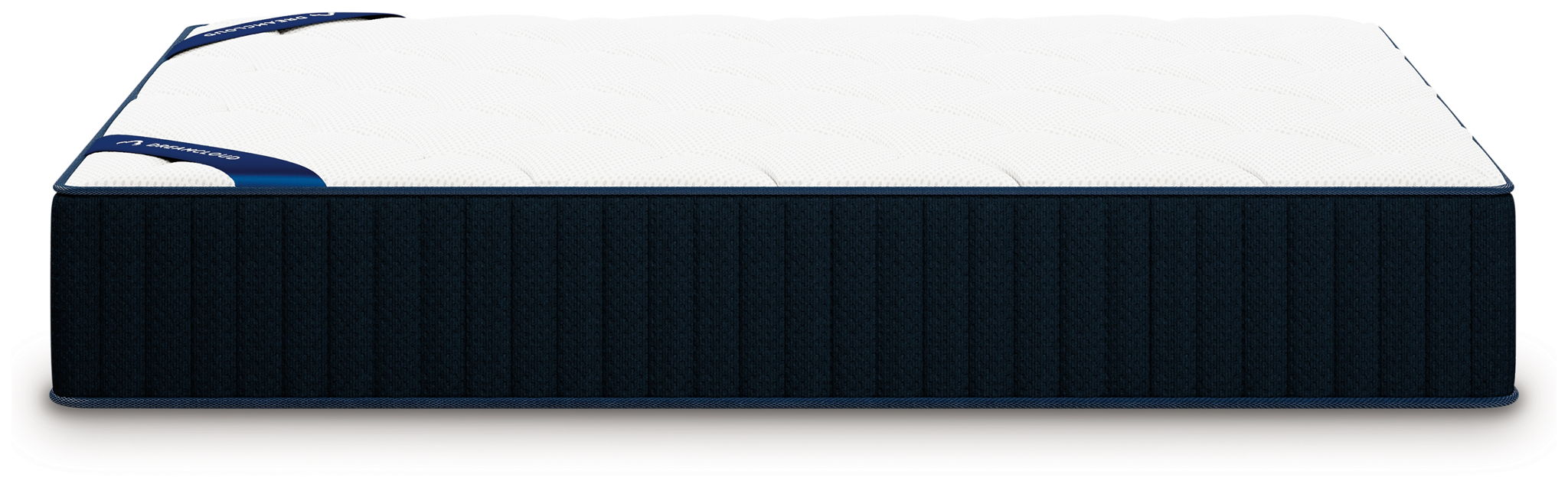 DreamCloud hybrid mattress, black quilted side with white top surface