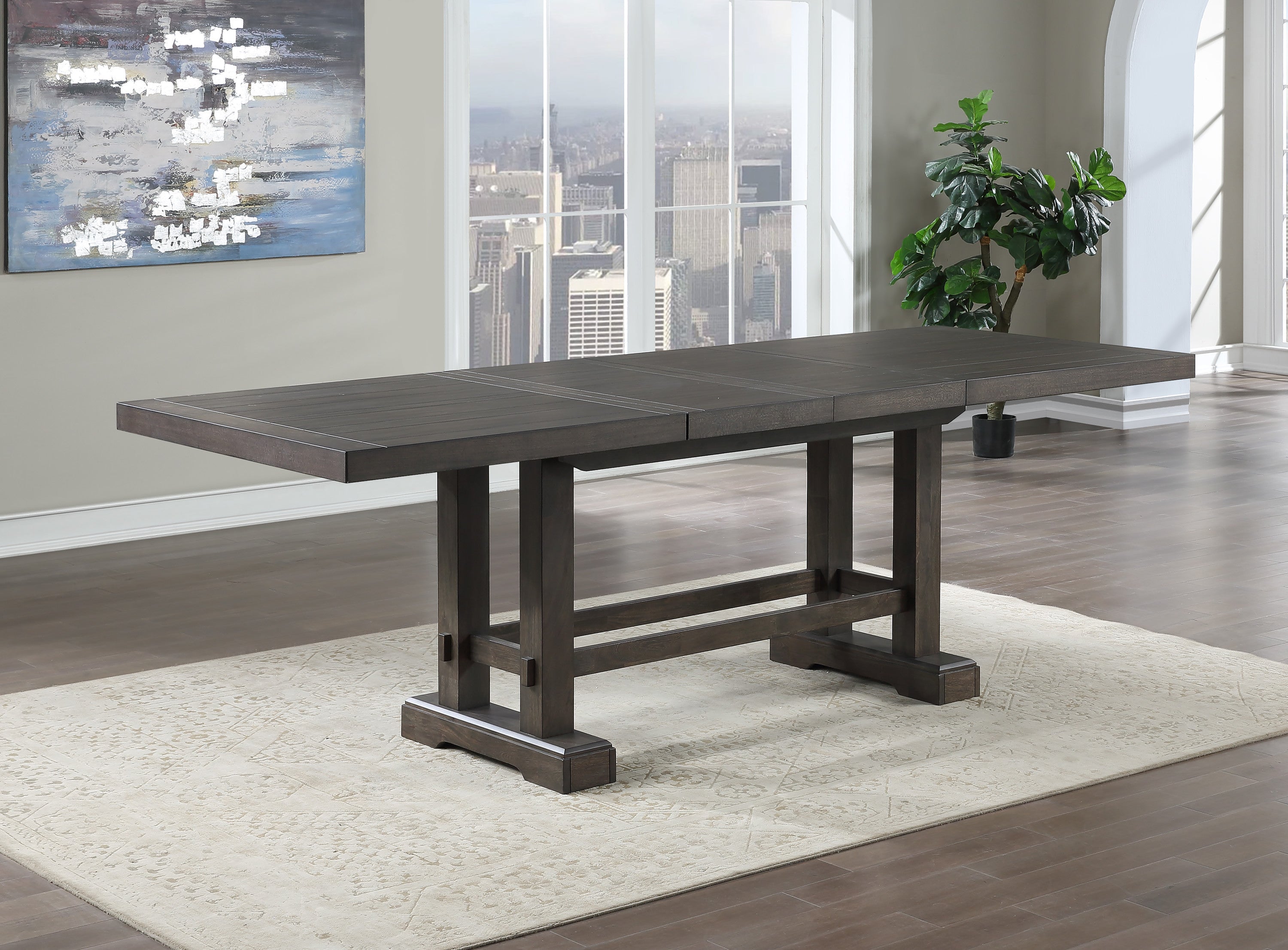 Napa 9-Piece Counter Height Dining Set - Dark Brown