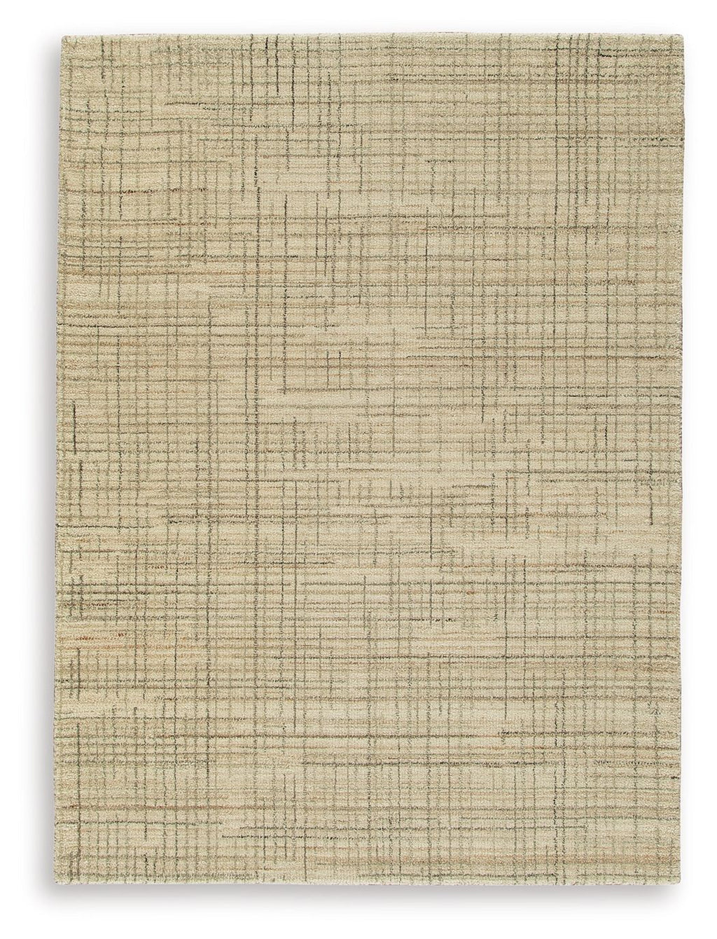 Ivory, gray, tan area rug with tight textured woven pattern