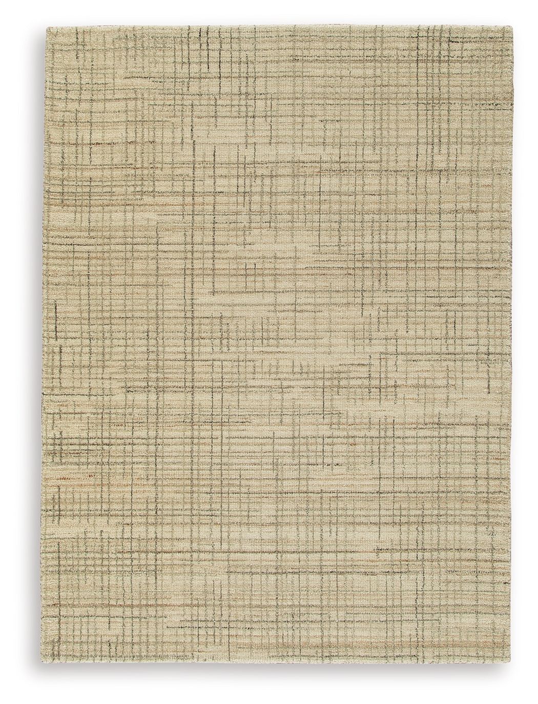 Ivory, gray, tan area rug with tight textured woven pattern