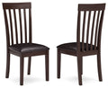 Hammis Dark Brown Upholstered Dining Side Chair (Set of 2) - Padded