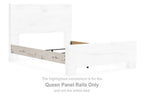 Lawroy queen panel rails in light natural wood, horizontal rail pieces
