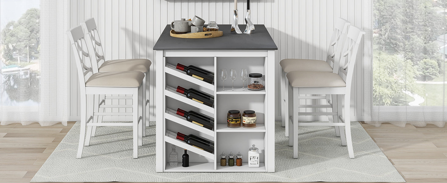 5-Piece Counter Height Dining Set - White
