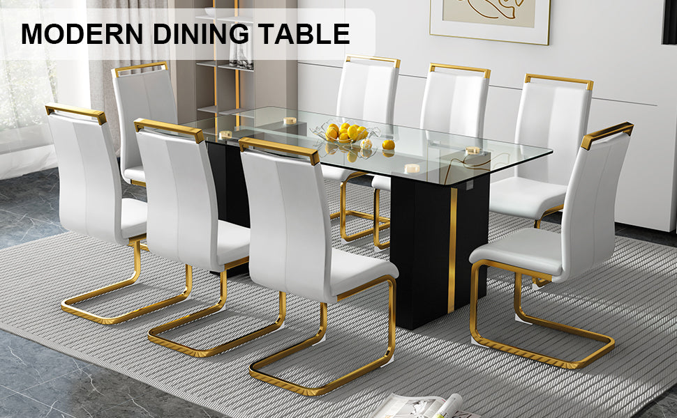 Modern Glass Dining Table Set (6-8 Chairs)