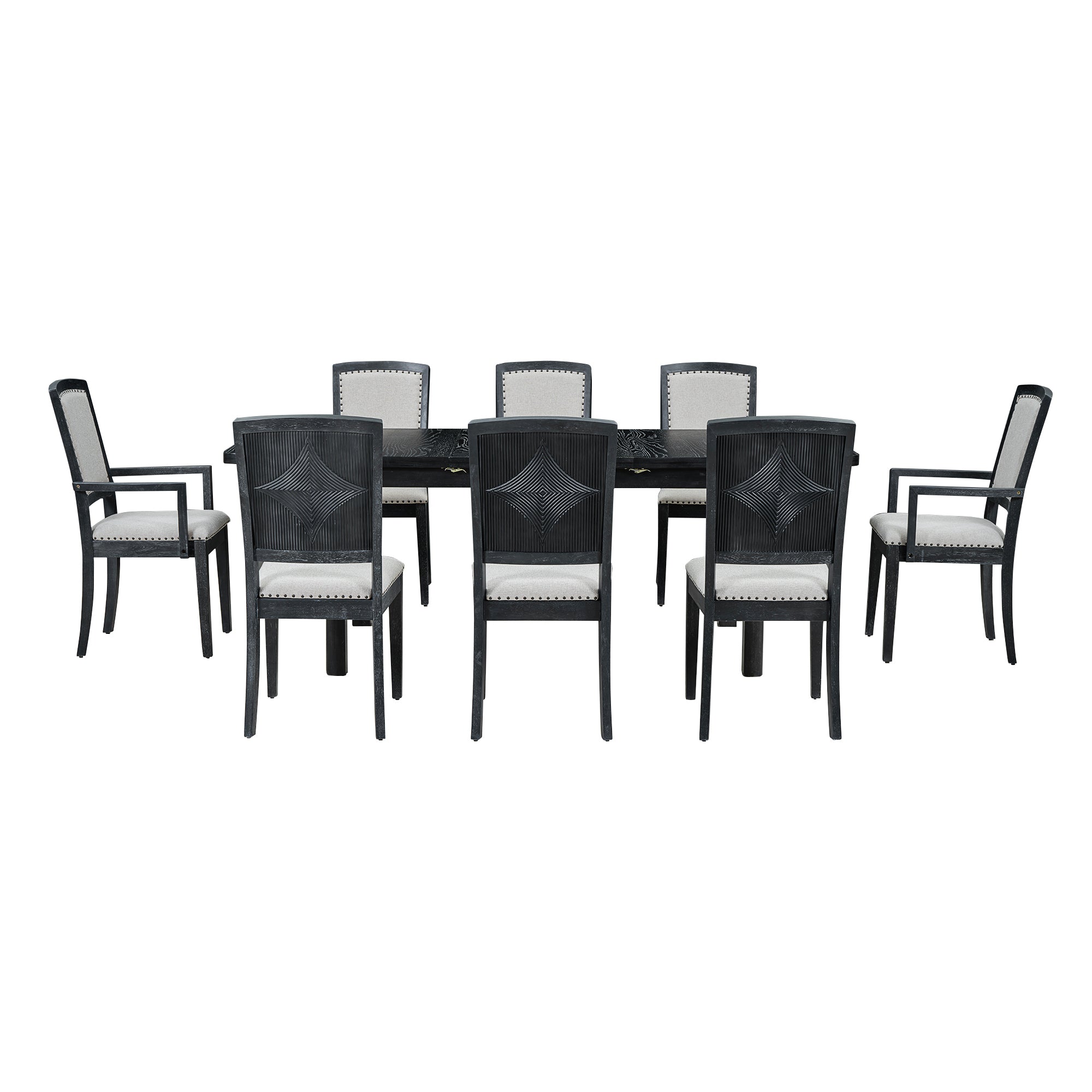 Rustic Farmhouse 9-Piece Extendable Dining Set