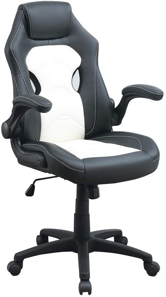 Black & White Upholstered Office Chair | Gaming & Work Comfort