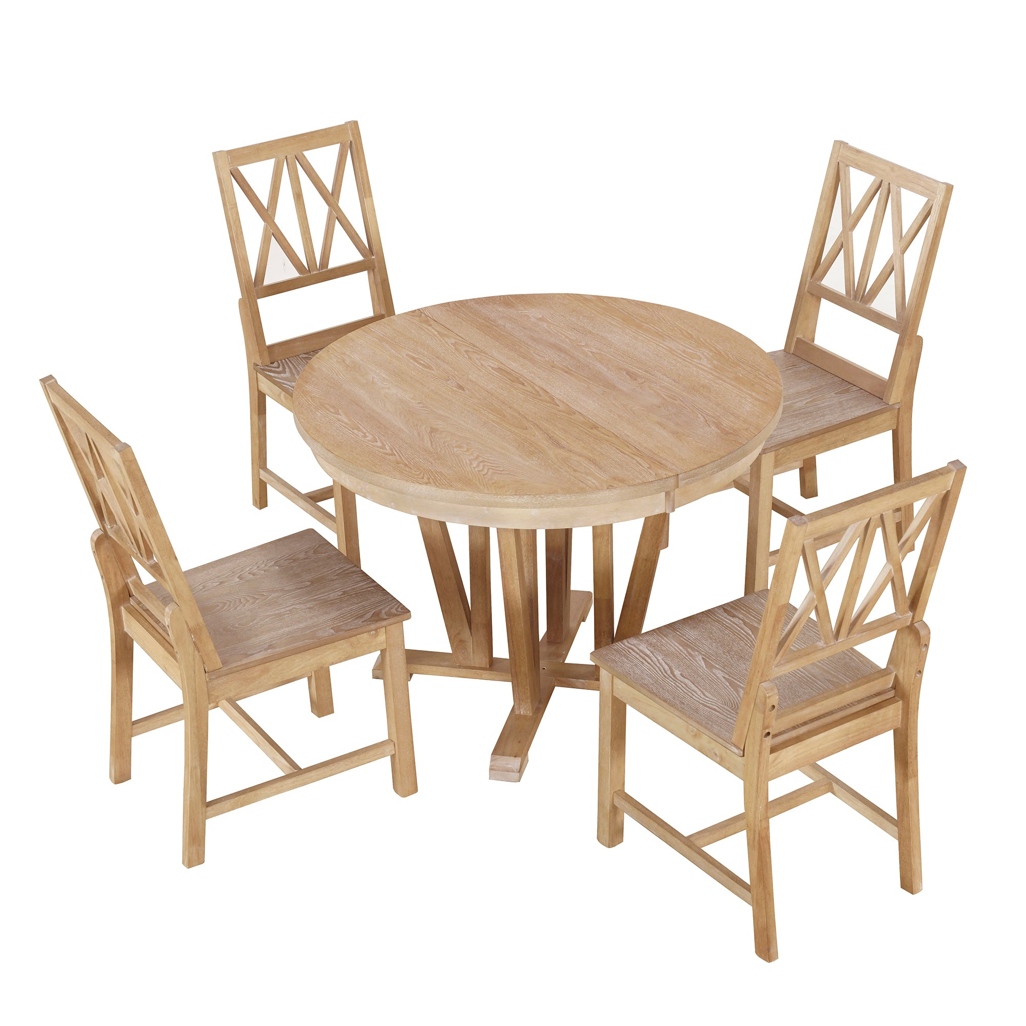 Rustic 5-Piece Round Dining Set