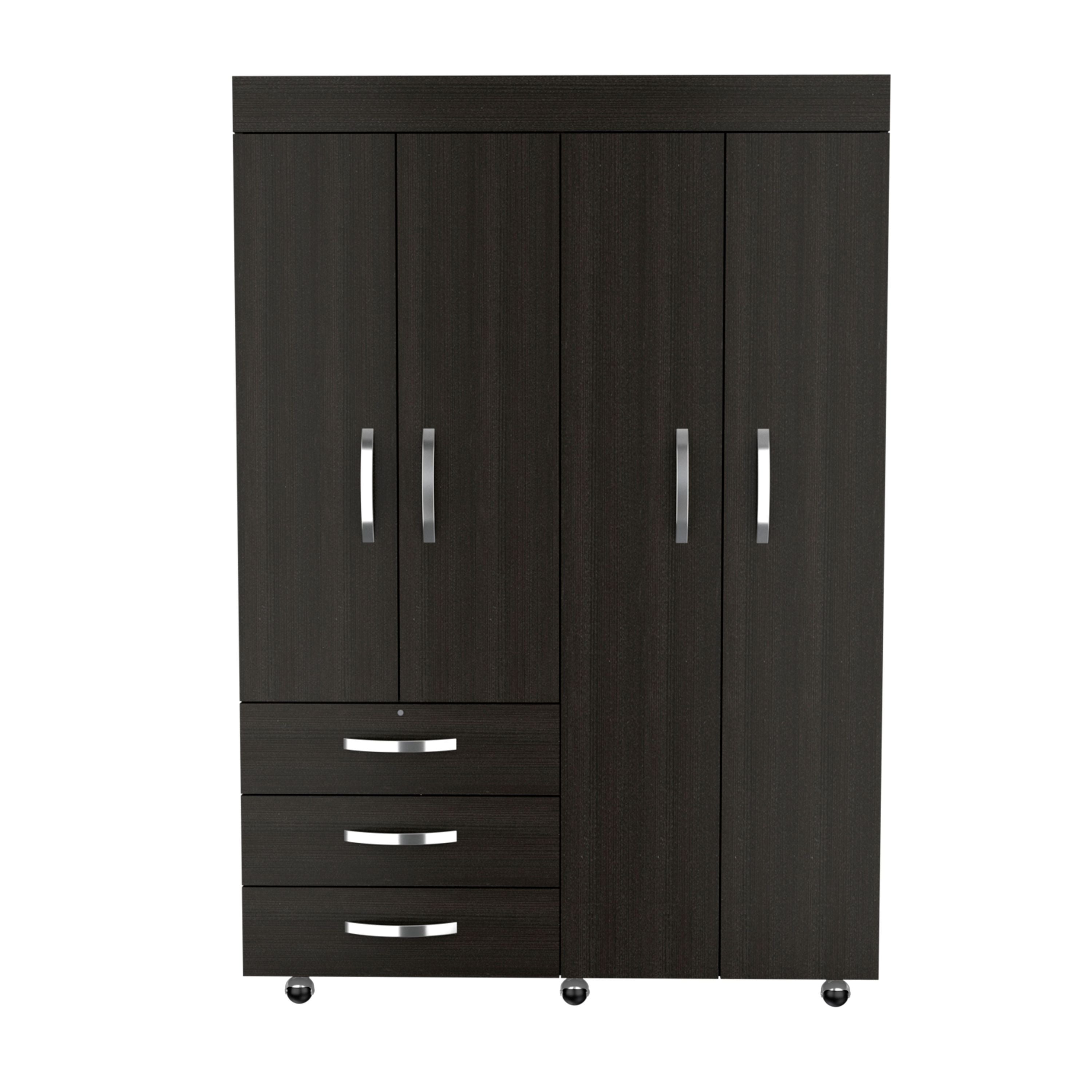Black Velvet Mobile Armoire | Bedroom Wardrobe Storage