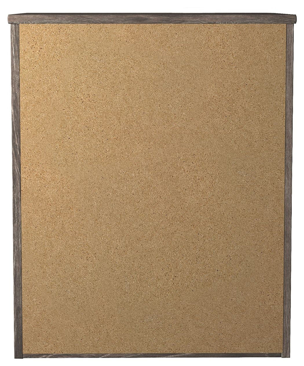 Two-drawer night stand back panel with tan textured surface