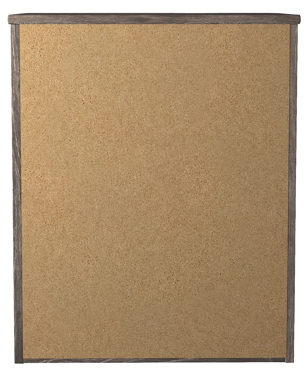 Two-drawer night stand back panel with tan textured surface