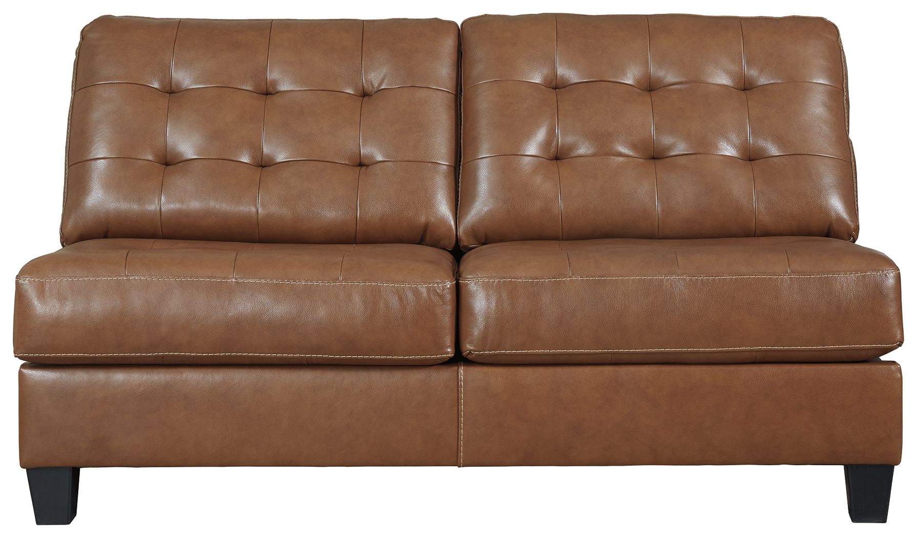 Baskove - Brown Dark - Armless Loveseat