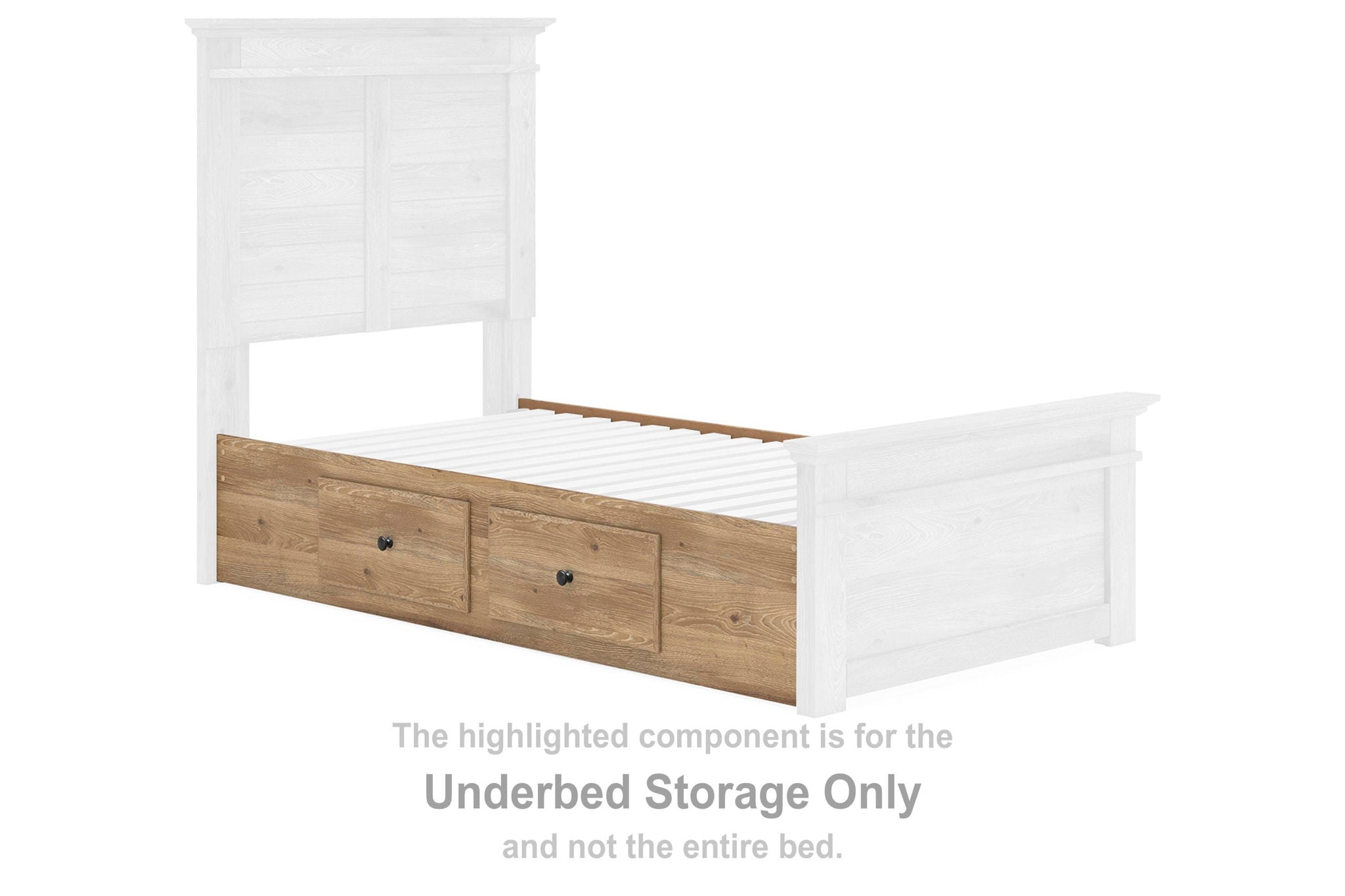 Tan underbed storage drawers with white frame