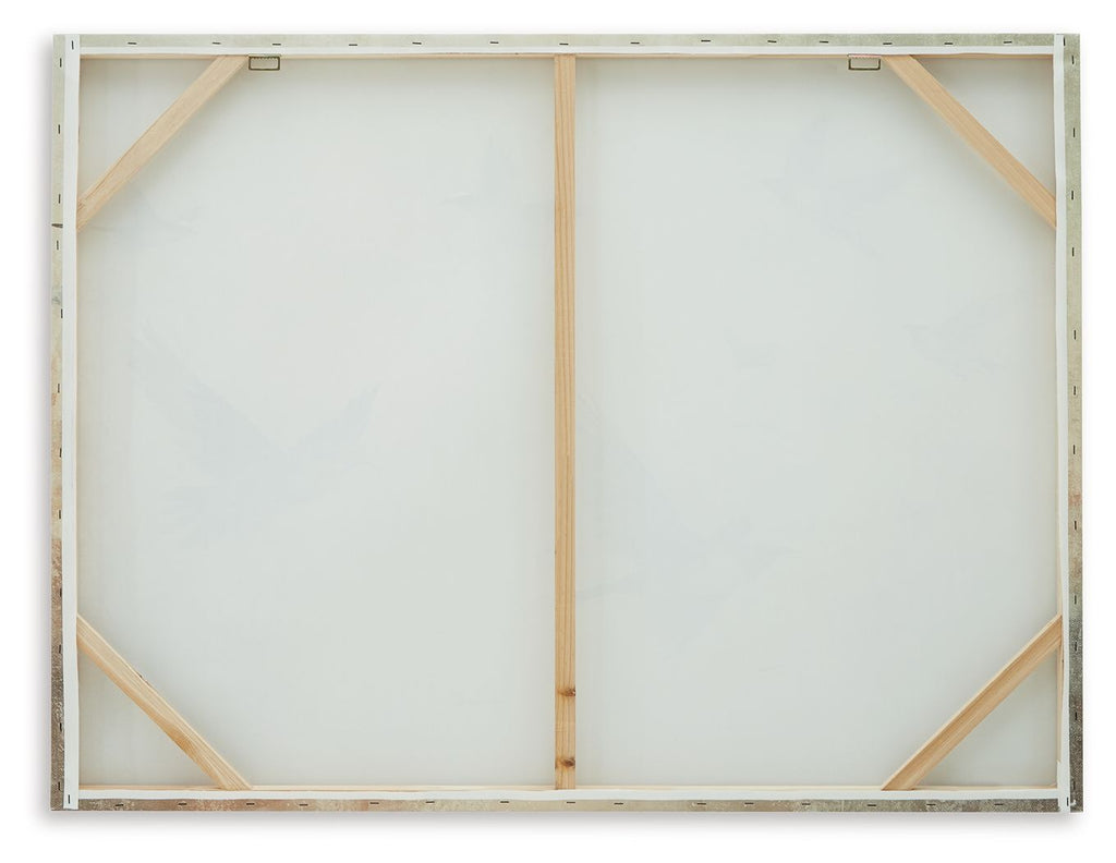 Wall art canvas backing with light wood frame and white backing board