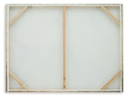 Wall art canvas backing with light wood frame and white backing board