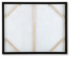 Framed wall art back with plain backing and hanging hardware, black frame