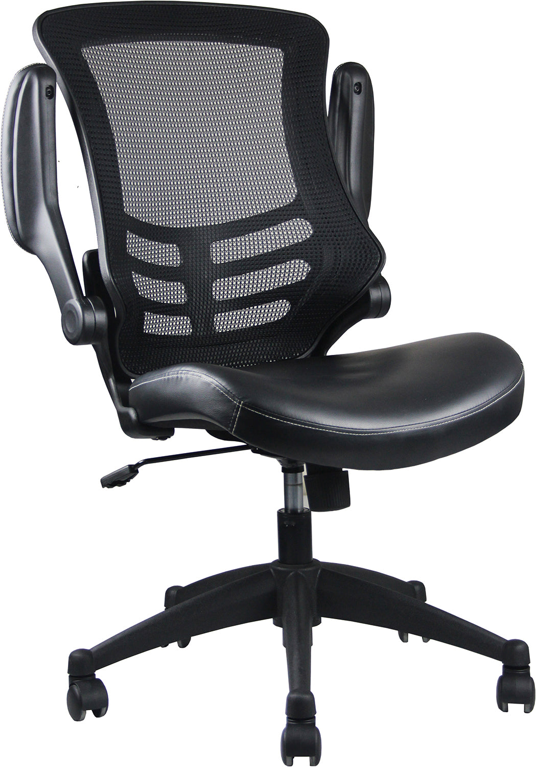 Mid-Back Mesh Office Chair w/ Arms - Black