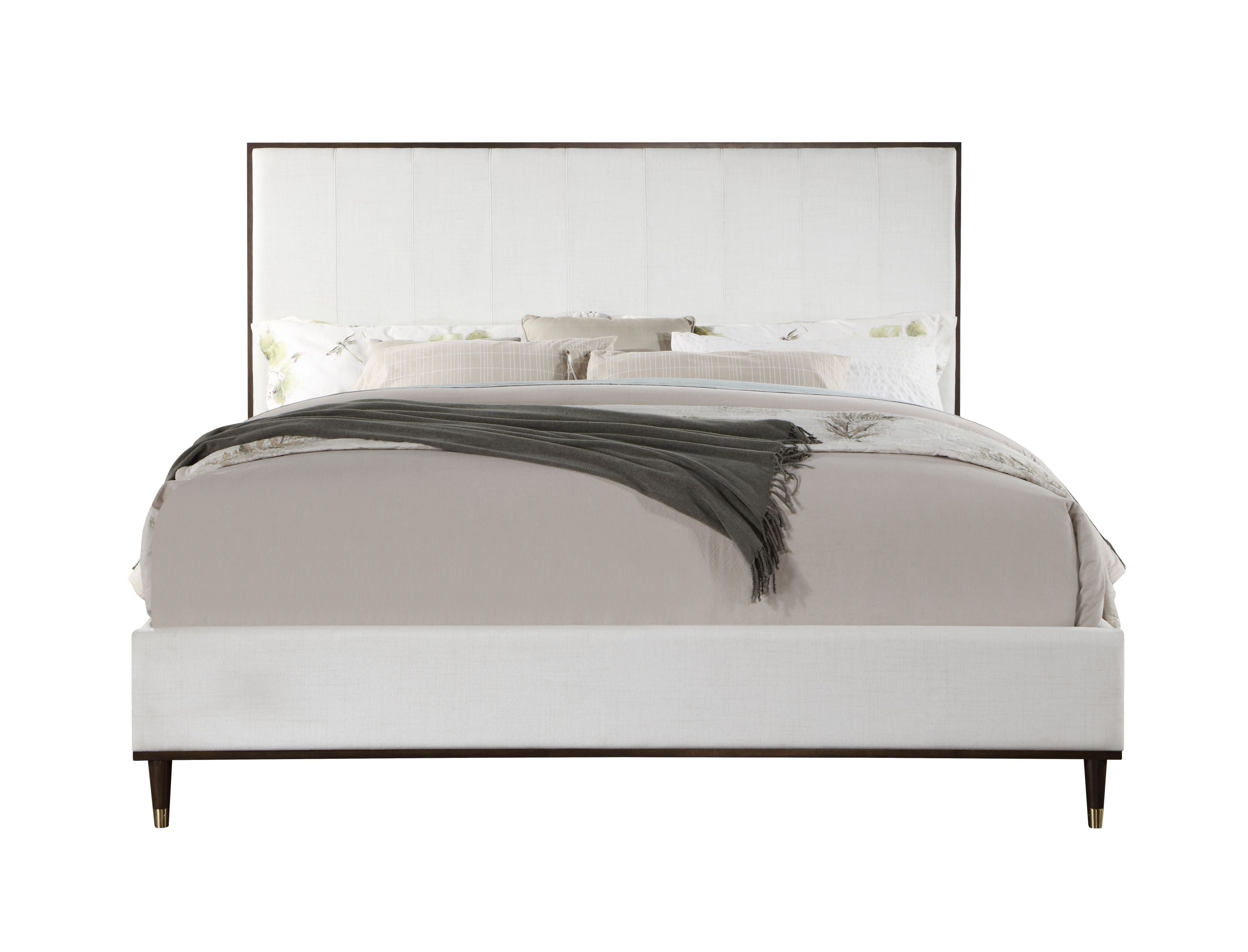 Cerana Light Gray Fabric Queen Bed - Modern Upholstered Bedroom Furniture