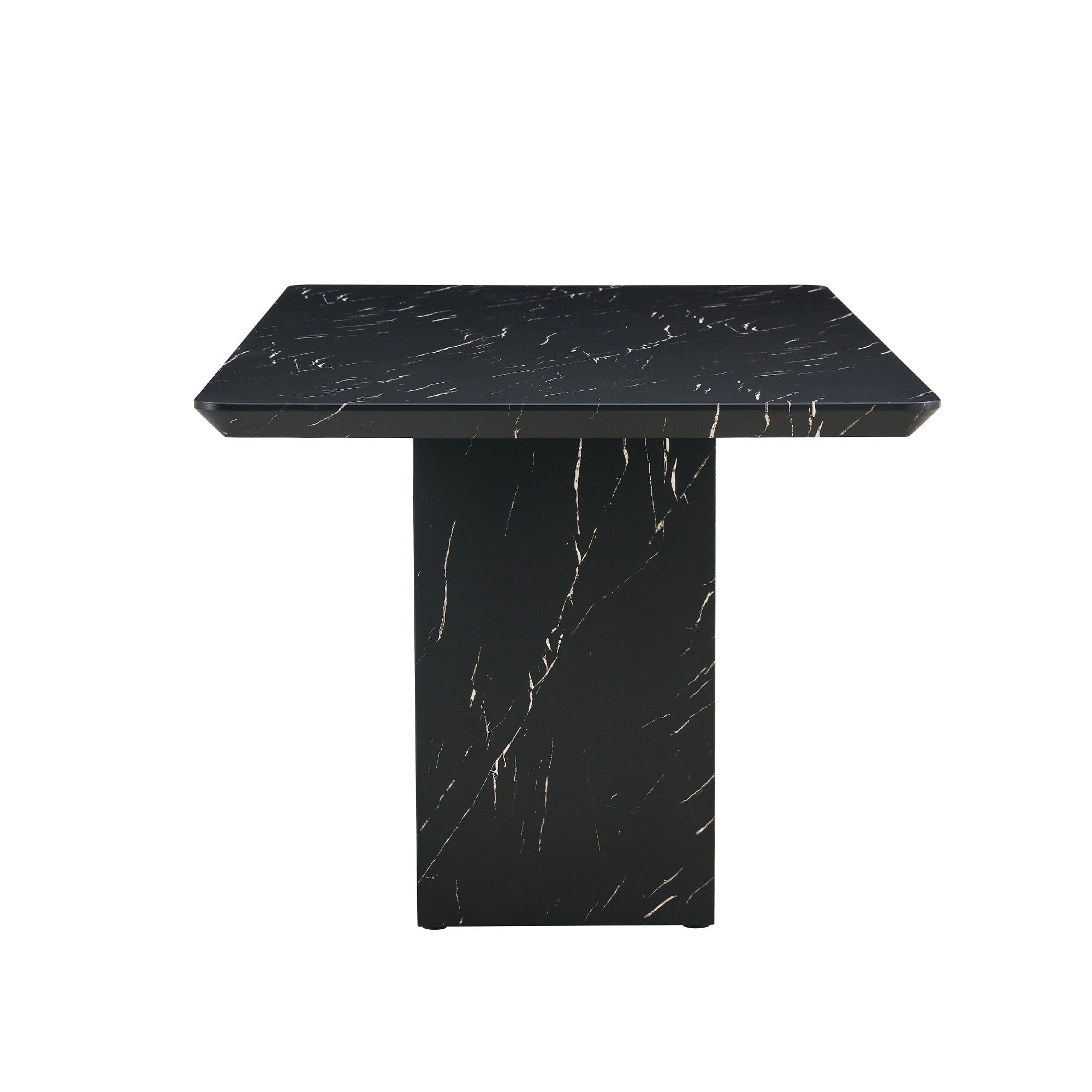 Black Marble Dining Set w/ 4 Chairs