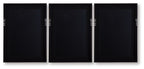 Set of three black framed wall art backs with hanging loops
