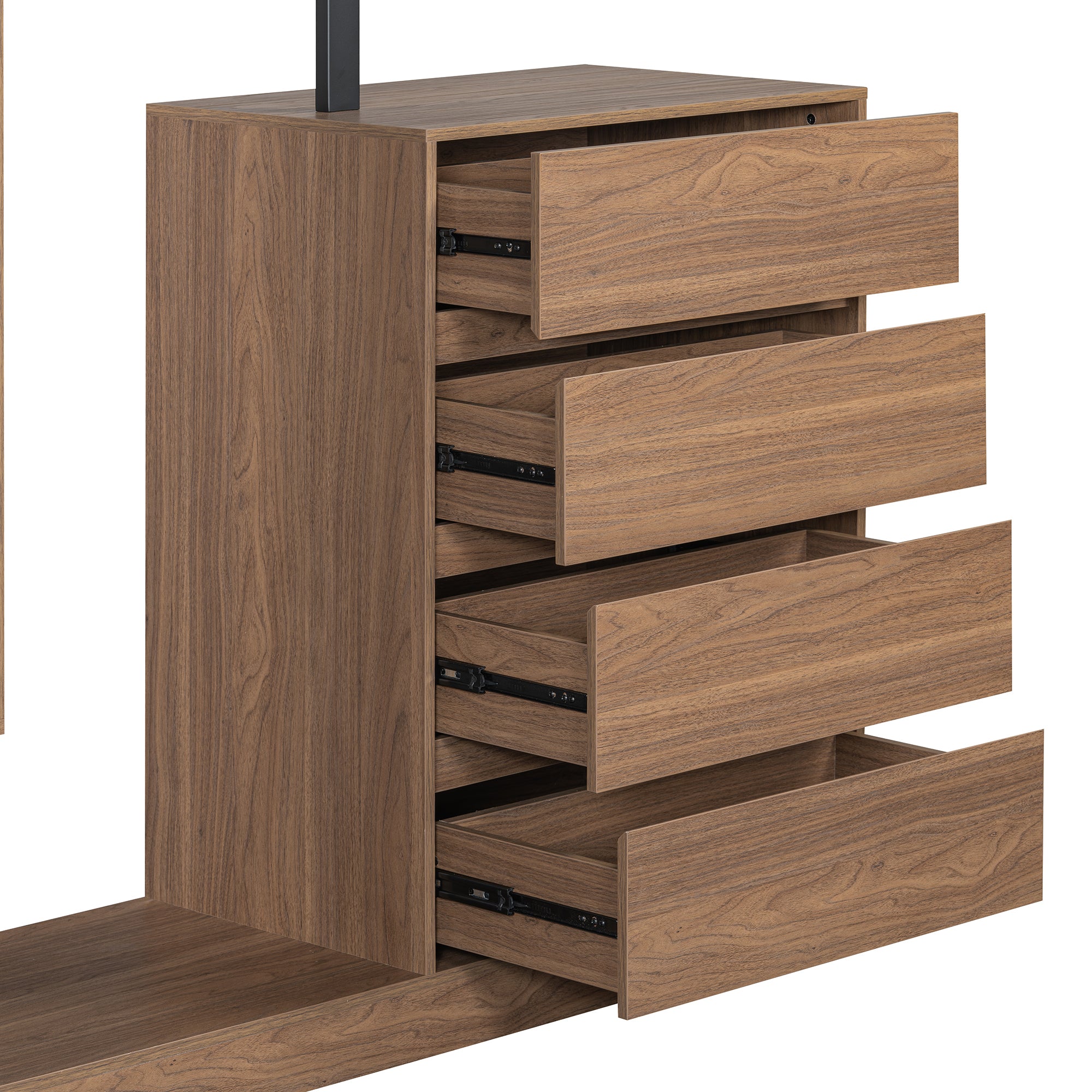 Espresso Wardrobe with Drawers & Shelves