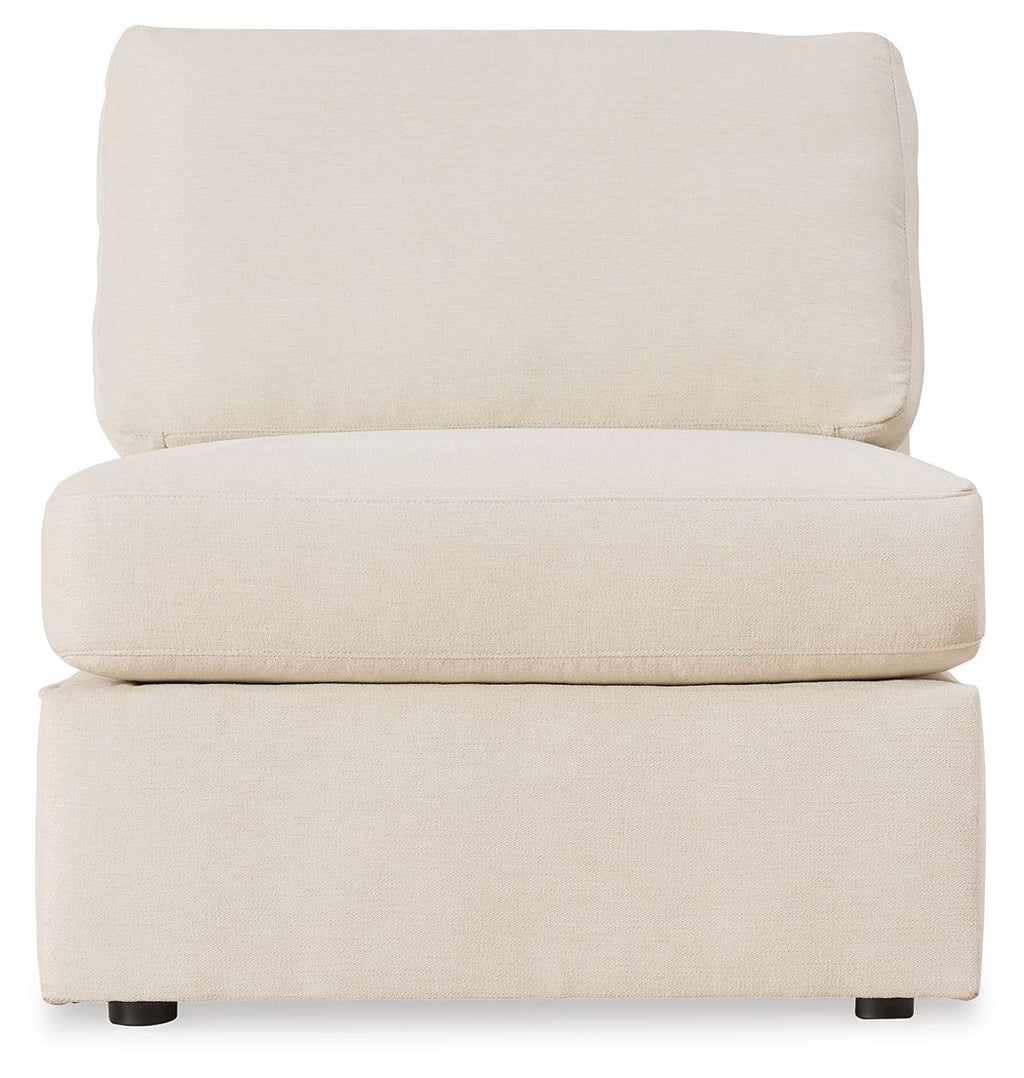 Oyster sectional sofa armchair with tall back cushion and rounded seat