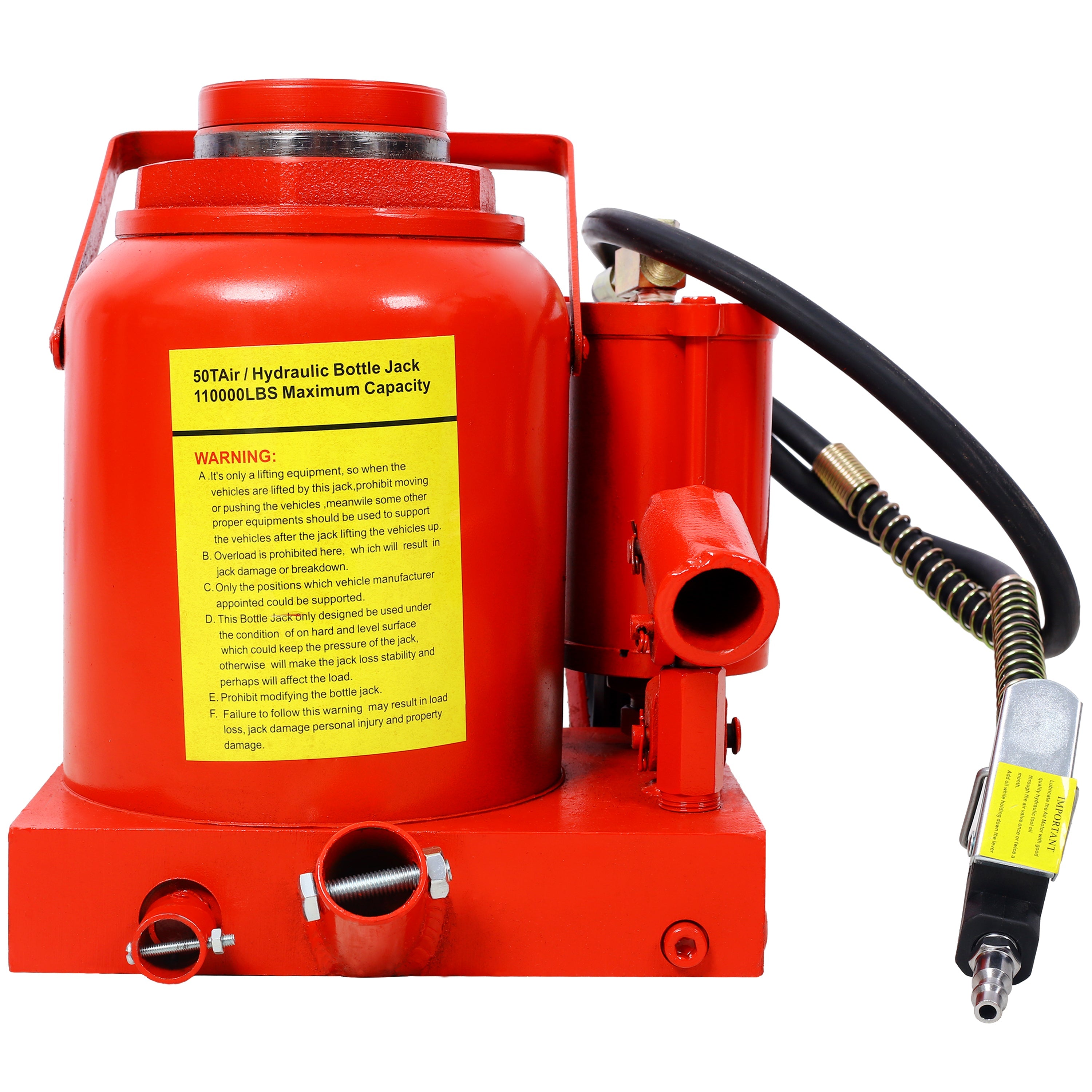 50 Ton Air Hydraulic Bottle Jack - 100,000 lbs-American Furniture Outlet