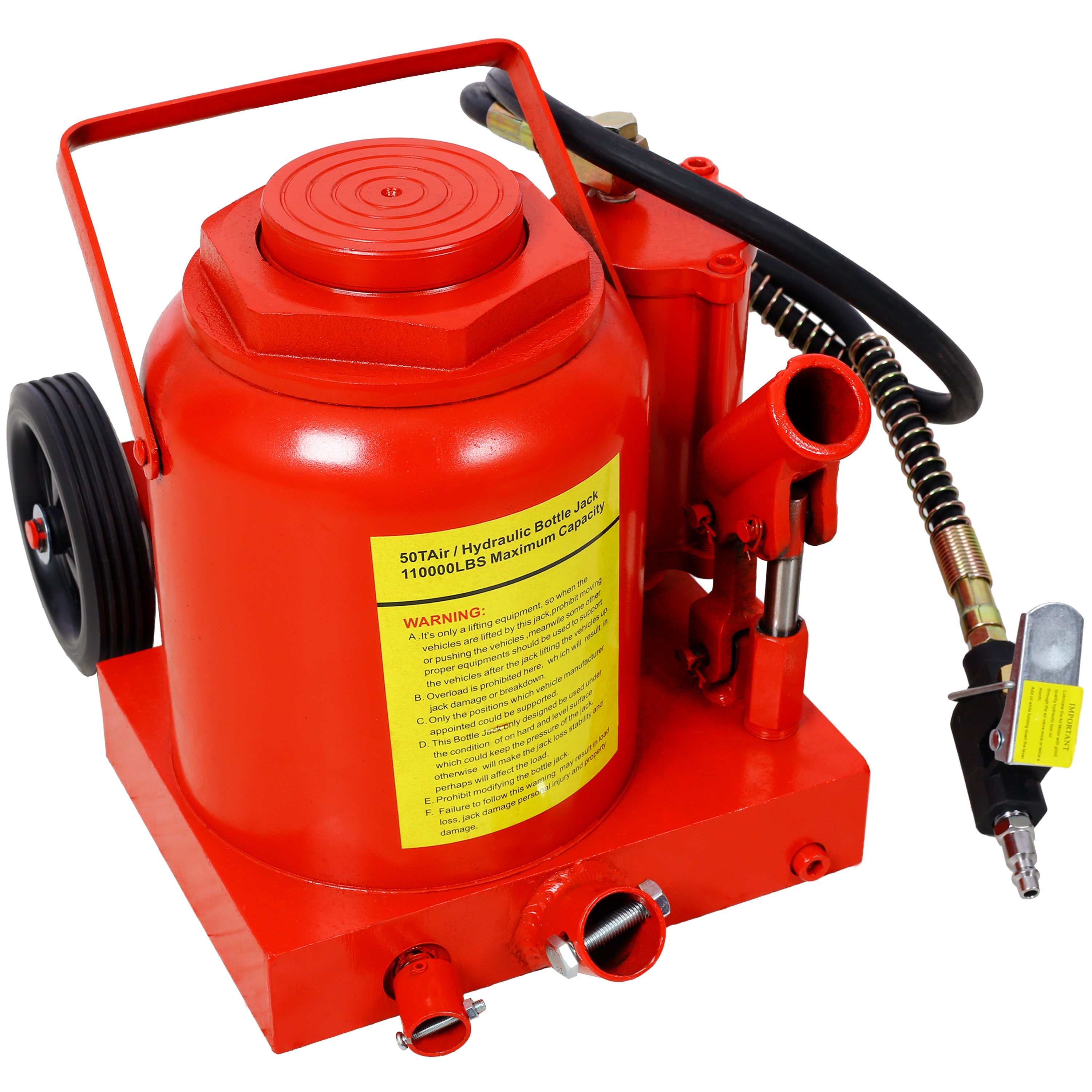 50 Ton Air Hydraulic Bottle Jack - 100,000 lbs-American Furniture Outlet