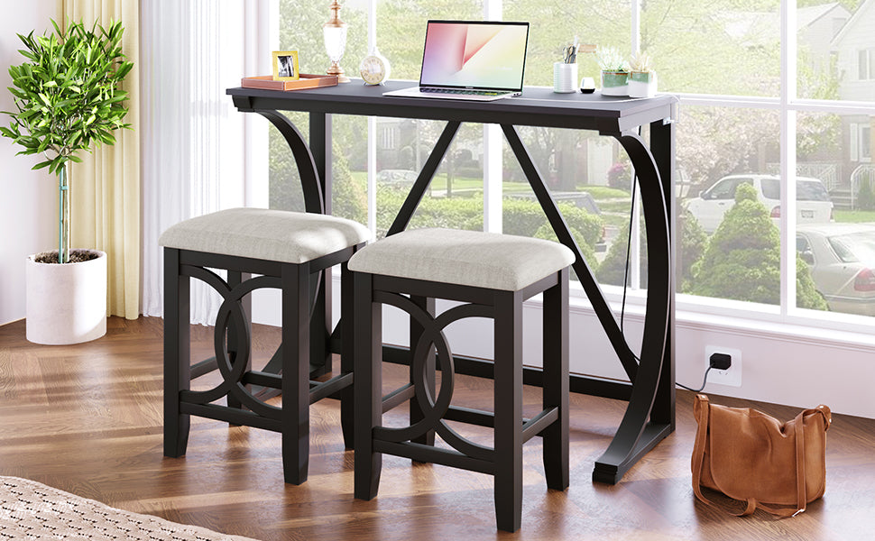 Farmhouse Counter Height Dining Set - 3 Piece