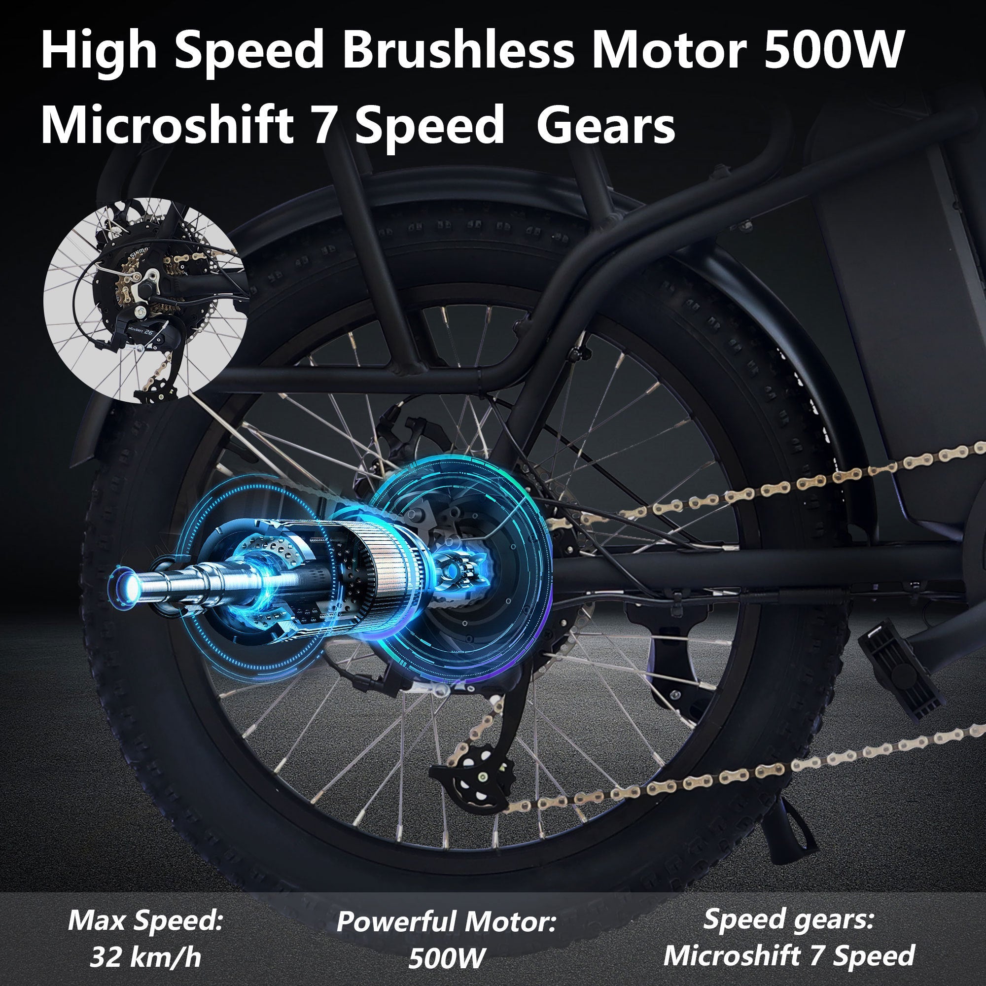 500W Electric Bike for Adults | 20" Fat Tire | Foldable-American Furniture Outlet