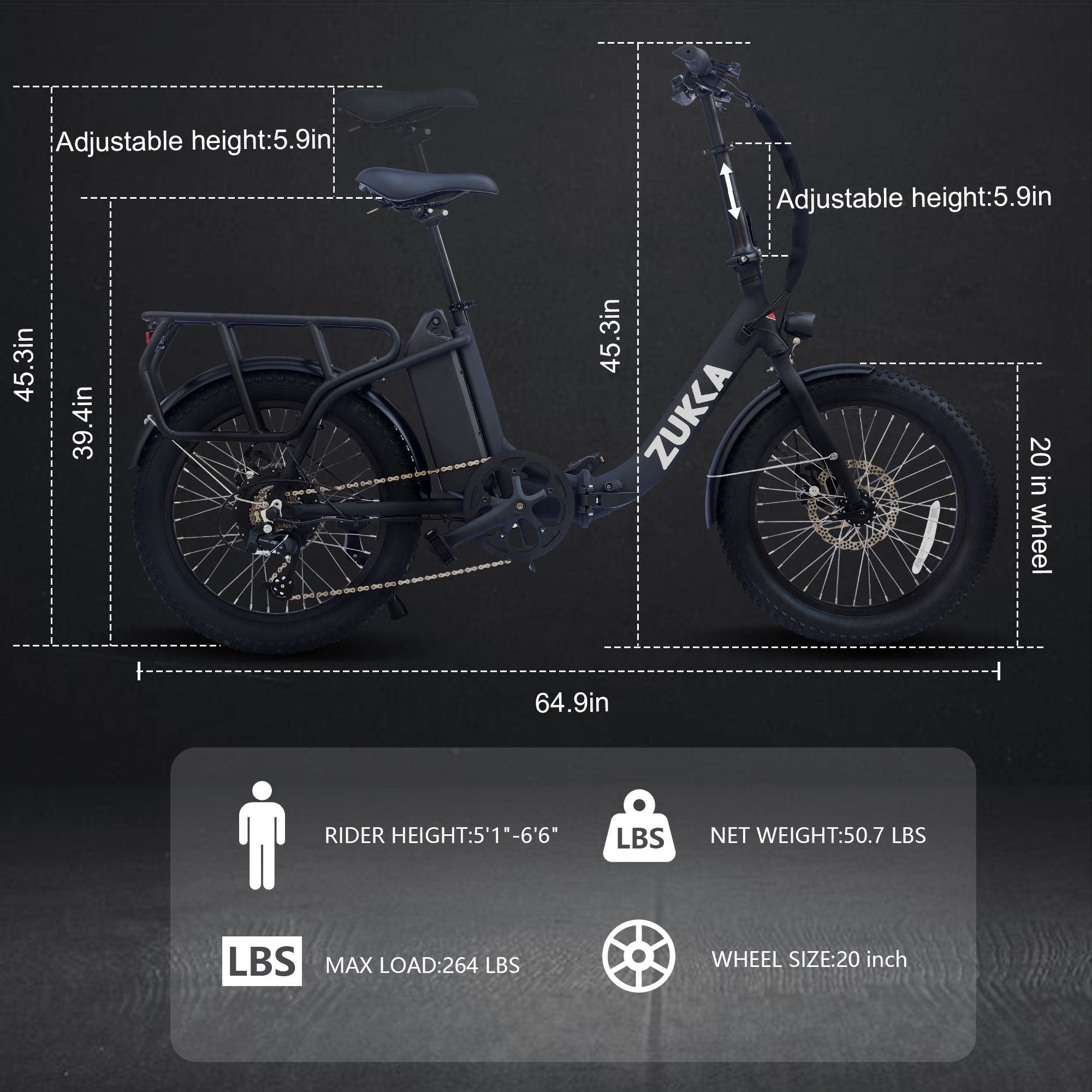 500W Electric Bike for Adults | 20" Fat Tire | Foldable-American Furniture Outlet