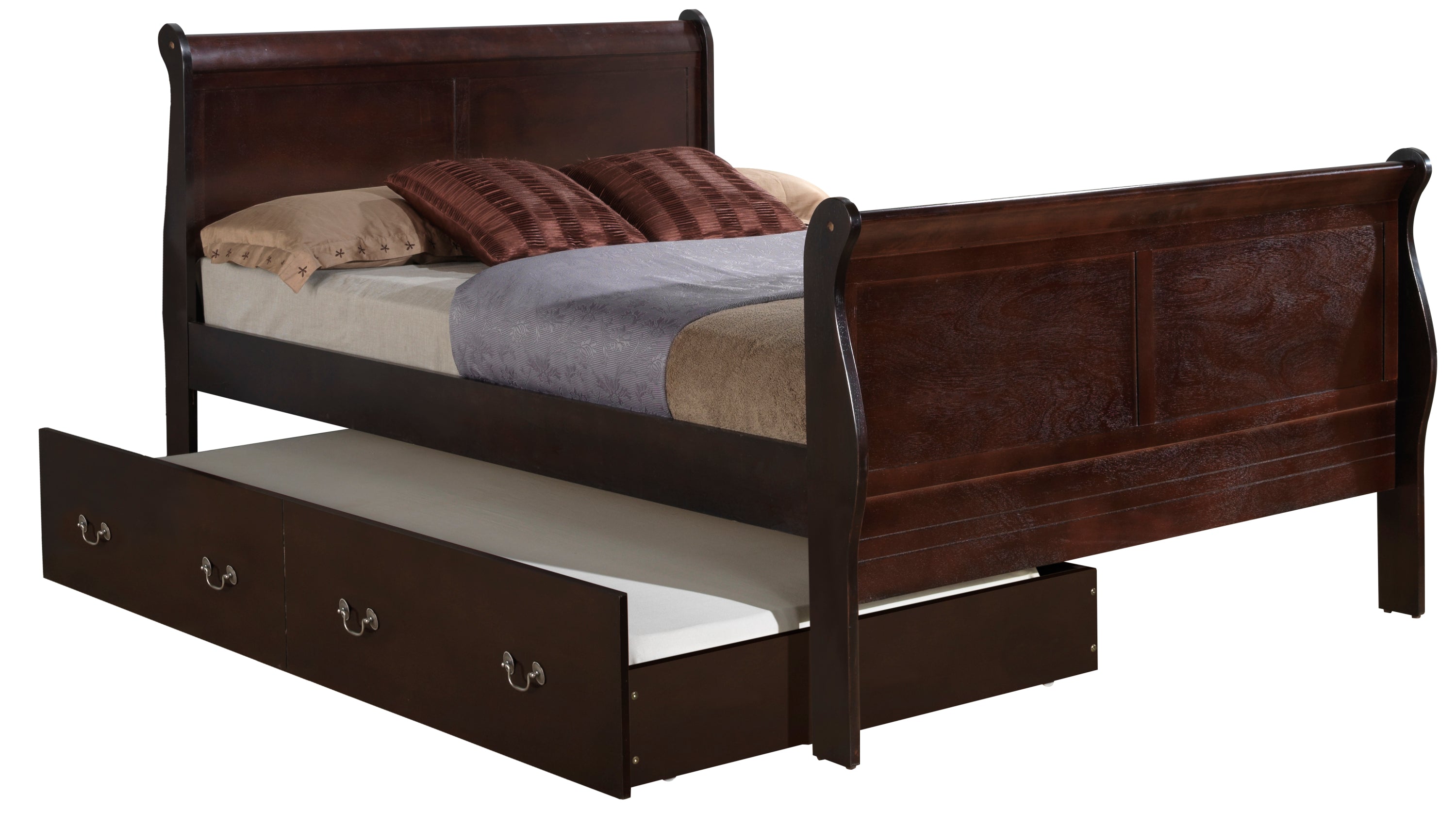 Elegant Cappuccino Trundle Bed: Optimal Comfort & Space-Saving Design