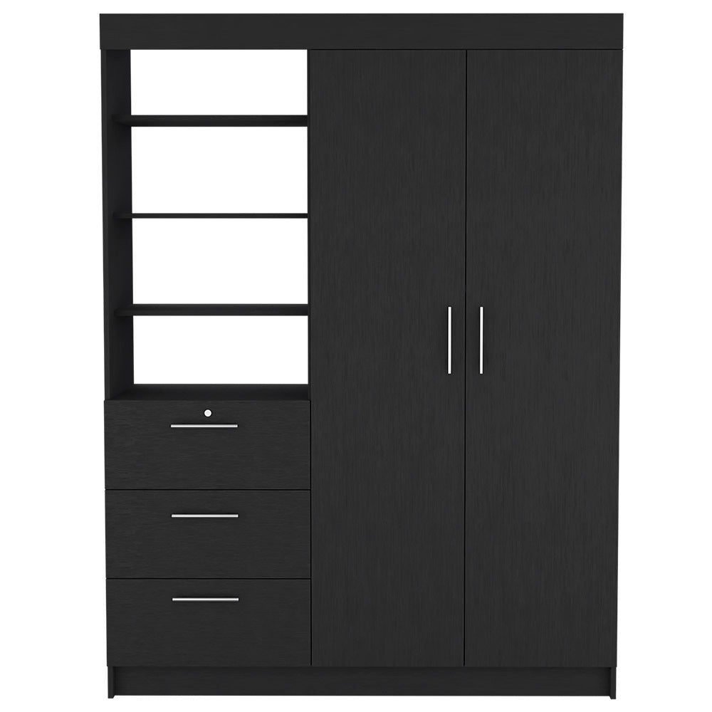 Rumanu Black Bedroom Armoire - Stylish Storage Solution