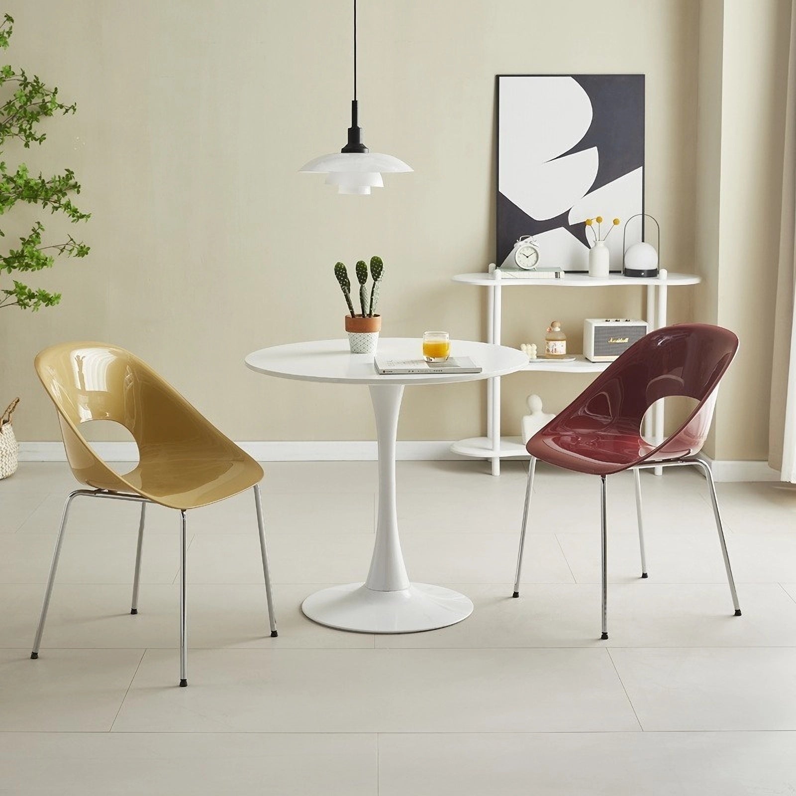 Modern Round Dining Table - 24 Inch White