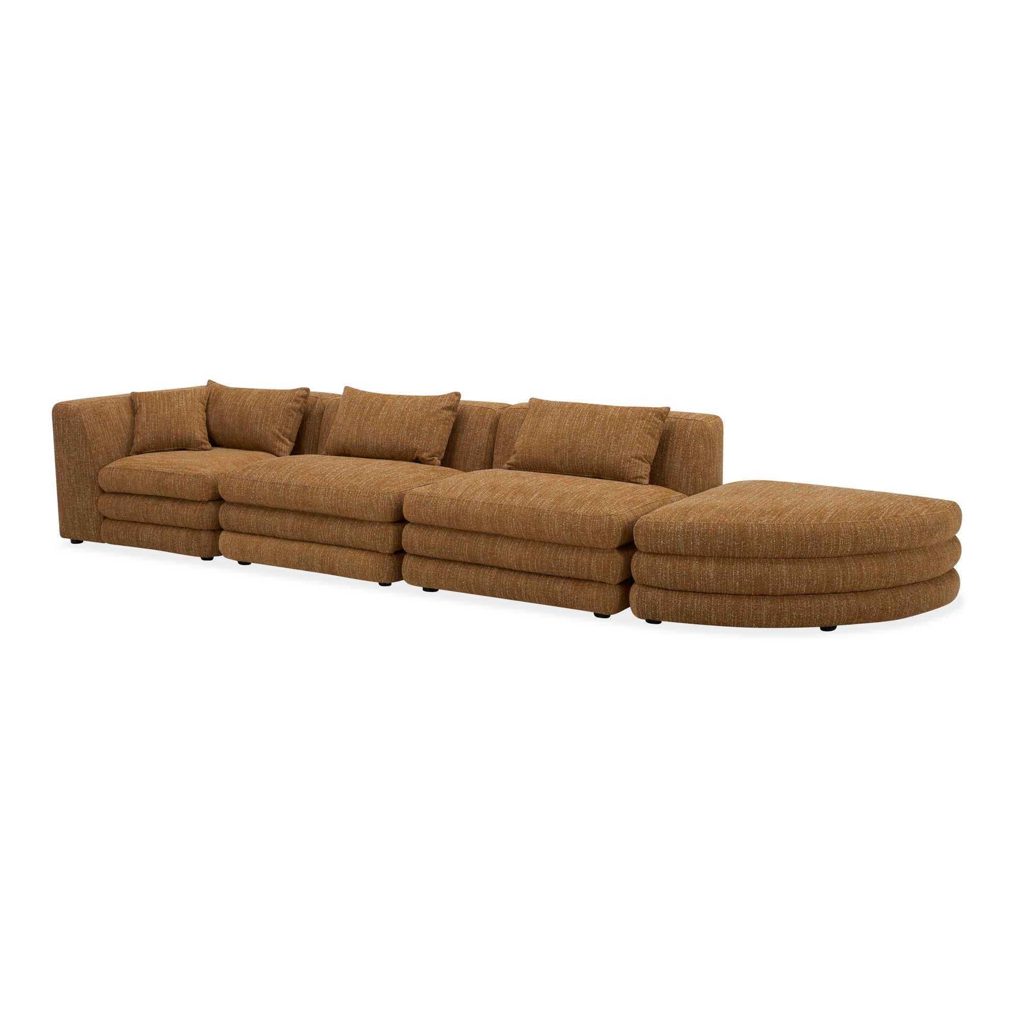 Lowtide - Linear Modular Sectional - Amber Glow-Stationary Sectionals-American Furniture Outlet