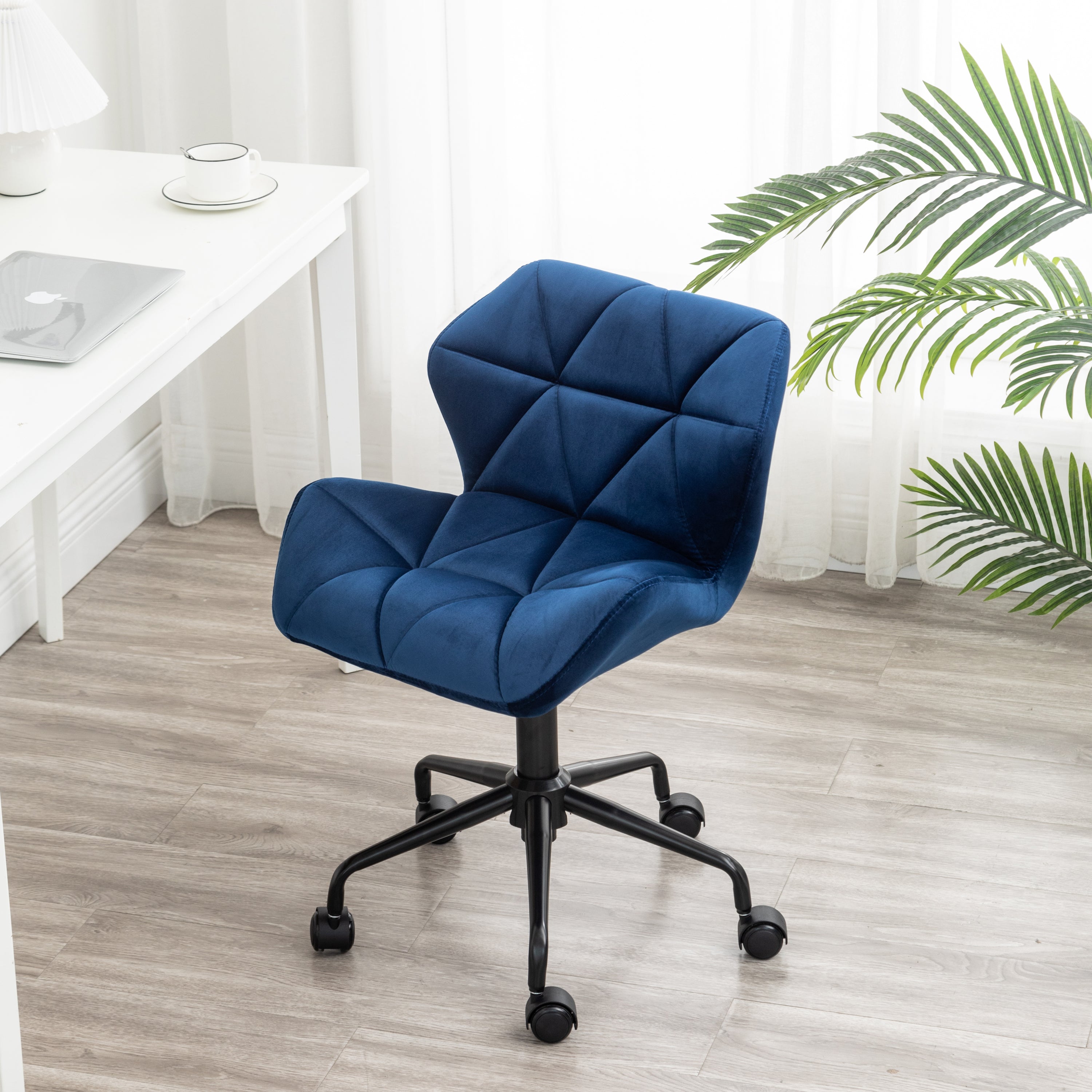 Eldon Diamond Tufted Adjustable Swivel Office Chair- Blue