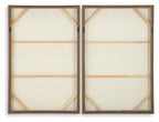 Set of 2 framed wall art backs with blank canvas panels and wood border