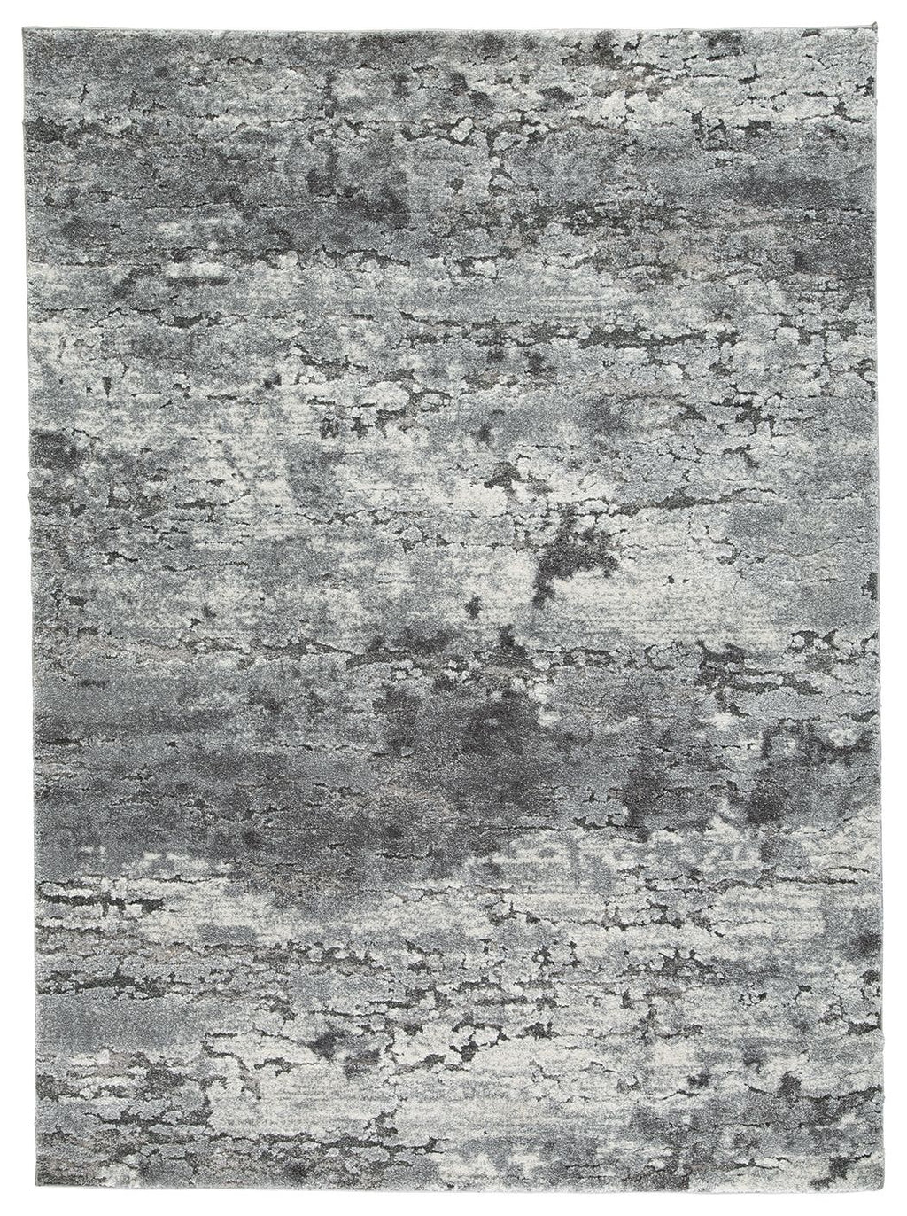 Wadyka Rug dark gray distressed area rug with textured pattern, rectangular flatweave