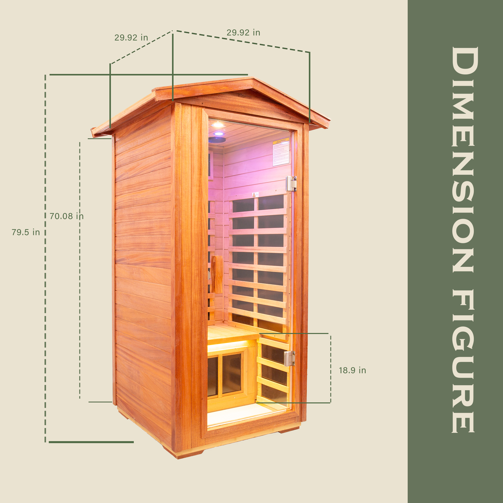 Khaya Outdoor Infrared Sauna Room - 1 Person